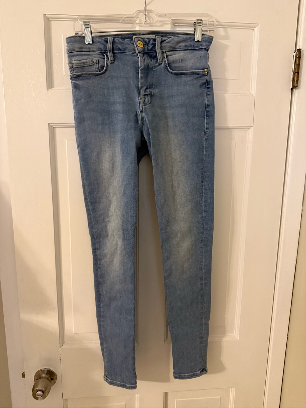 Frame Denim LeOne Light Blue Skinny Jeans